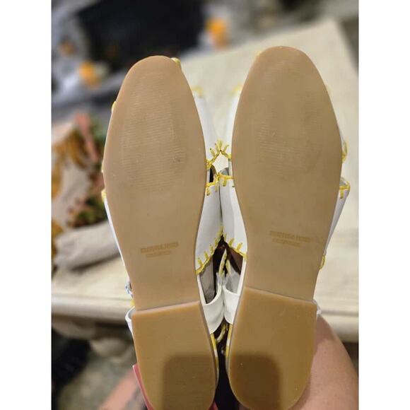 Farm Rio Women's White Slingback Sandals Palm Tree Whipstitch Casual Size 8 - Picture 11 of 11